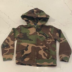Polo by Ralph Lauren Green and Brown Camouflage Zip-up Hoodie